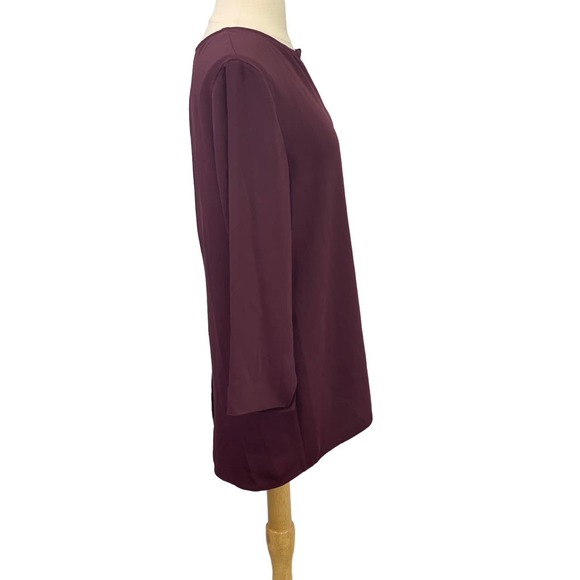 Nic+Zoe Harbour Town Split Neck Tunic Blouse Winterberry Purple Poly NWT Size M - Picture 5 of 10